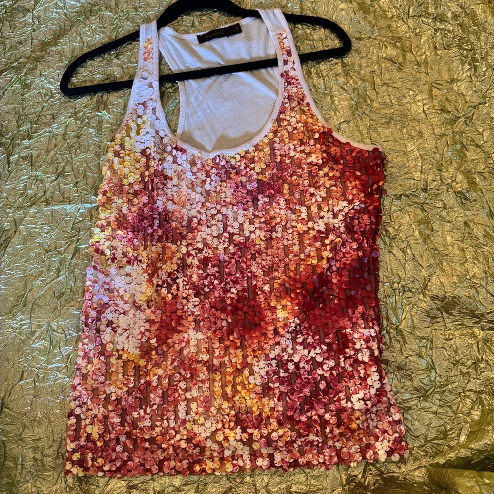 The Limited Multi-Color Sequin Front Tank Top